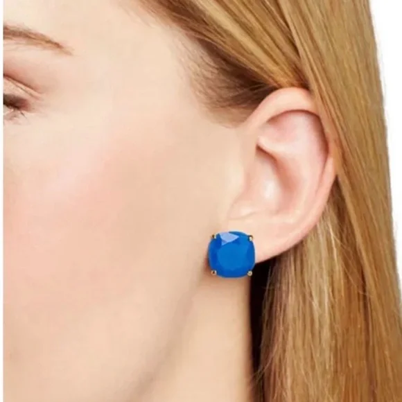 kate spade Black Faceted Cushion Stud Earrings with Gold-Tone Setting - Picture 2 of 10